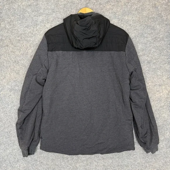 Lululemon Division Down Insulated Hybrid Puffer Jacket Mens Large Gray Black Zip